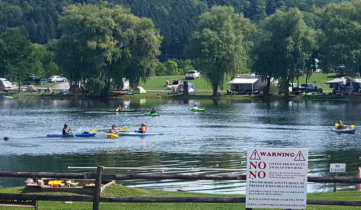 Kayaks on the Lake